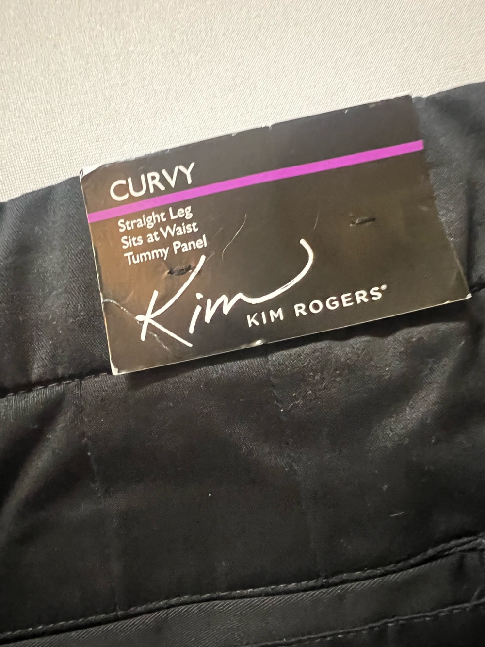 KIM ROGERS BLACK SIZE 14 CURVY STRAIGHT LEG PANTS. SITS AT WAIST. TUMMY PANEL - Picture 3 of 11